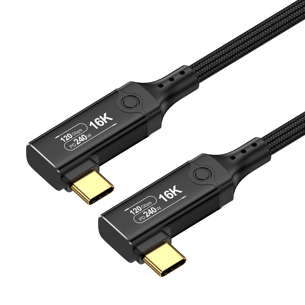NÖRDIC 2m kulmakaapeli USB4 V2.0 120G 16K 240W yhteensopiva Thunderbolt 5/4/3 kanssa