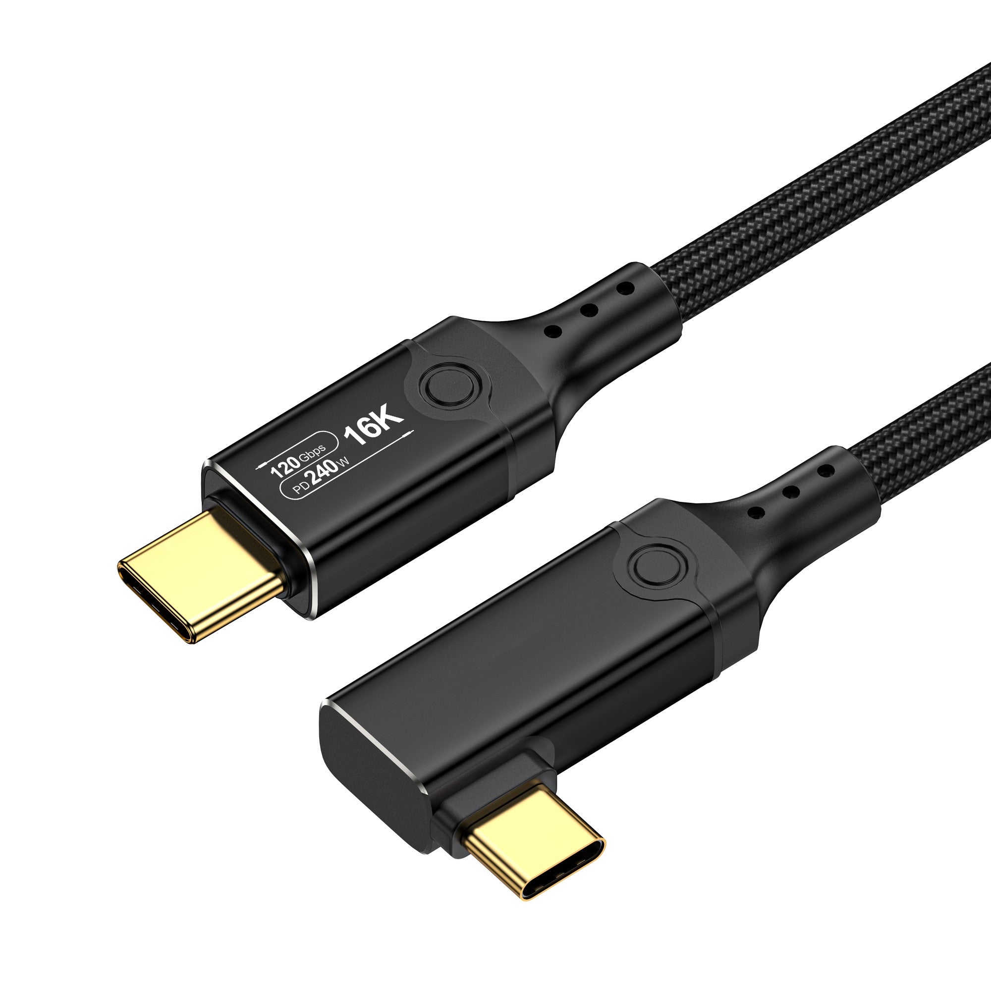 NÖRDIC 2m kulmakaapeli USB4 V2.0 120G 16K 240W yhteensopiva Thunderboltin kanssa