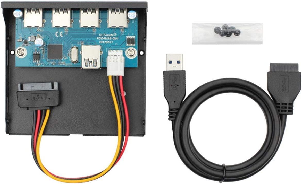 NÖRDIC 3,5" Floppy etupaneeli 4xUSB3.0 5Gbps 20pin liitin