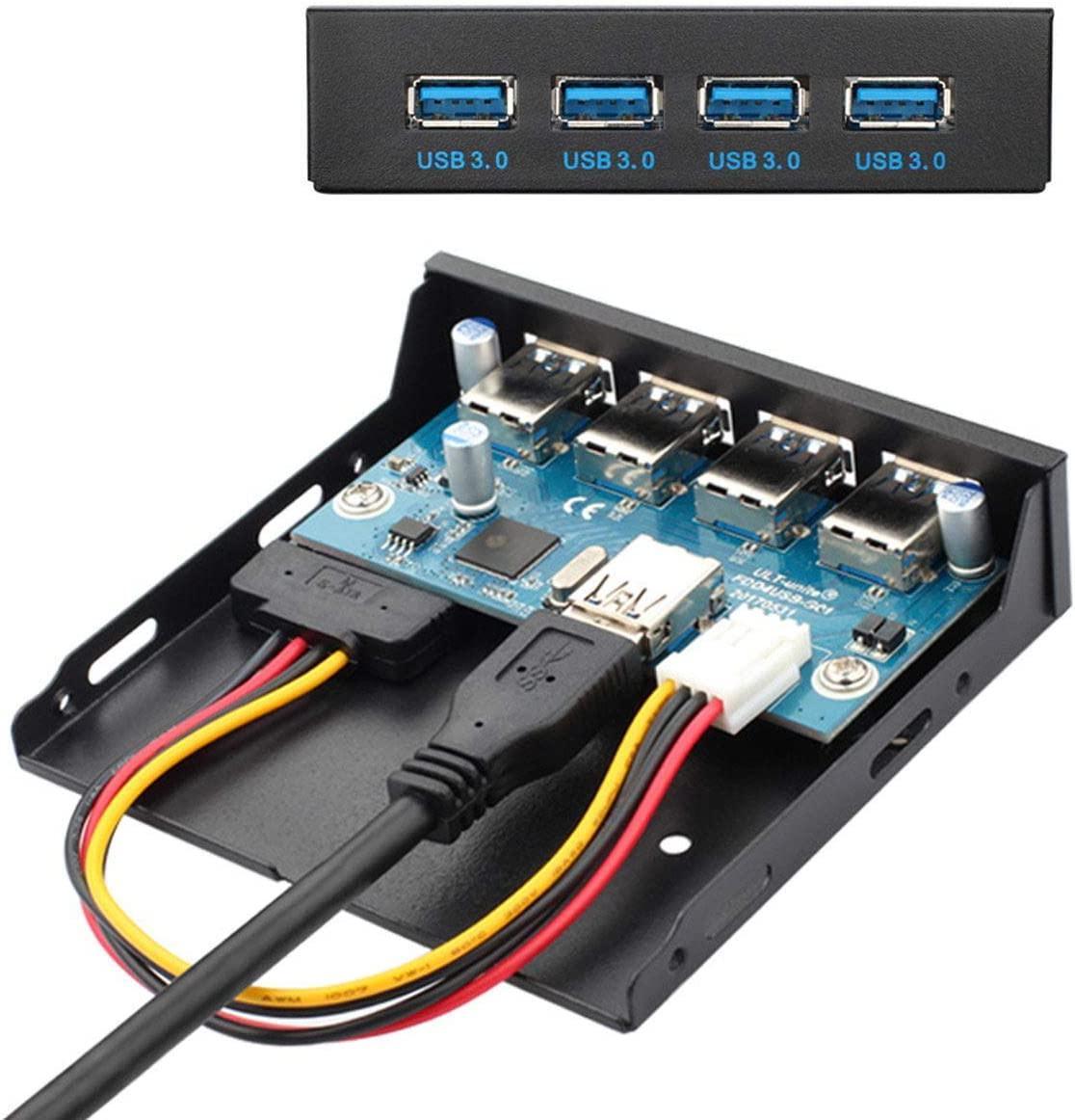 NÖRDIC 3,5" Floppy etupaneeli 4xUSB3.0 5Gbps 20pin liitin