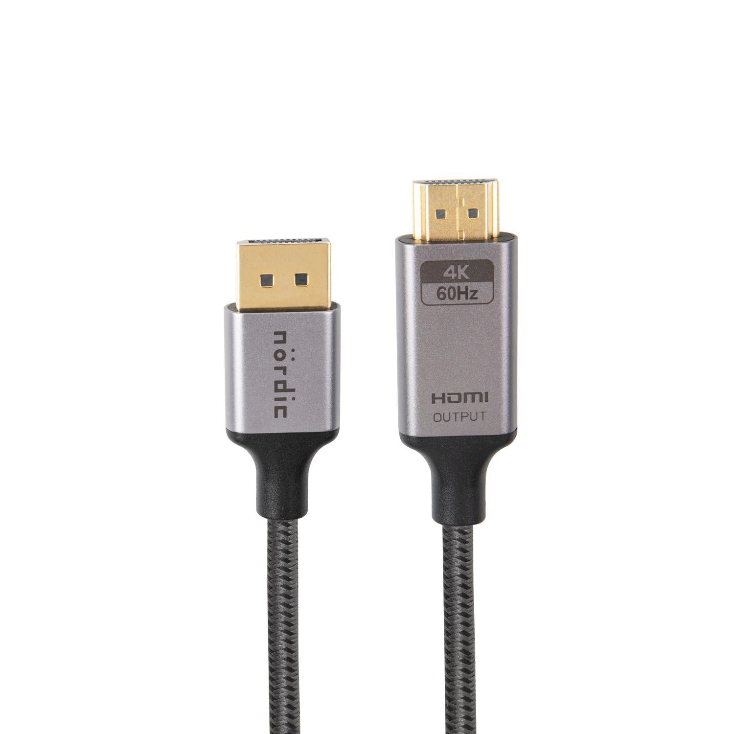 NÖRDIC 3m Displayport HDMI 4K60Hz Dynamic HDR 18Gbps