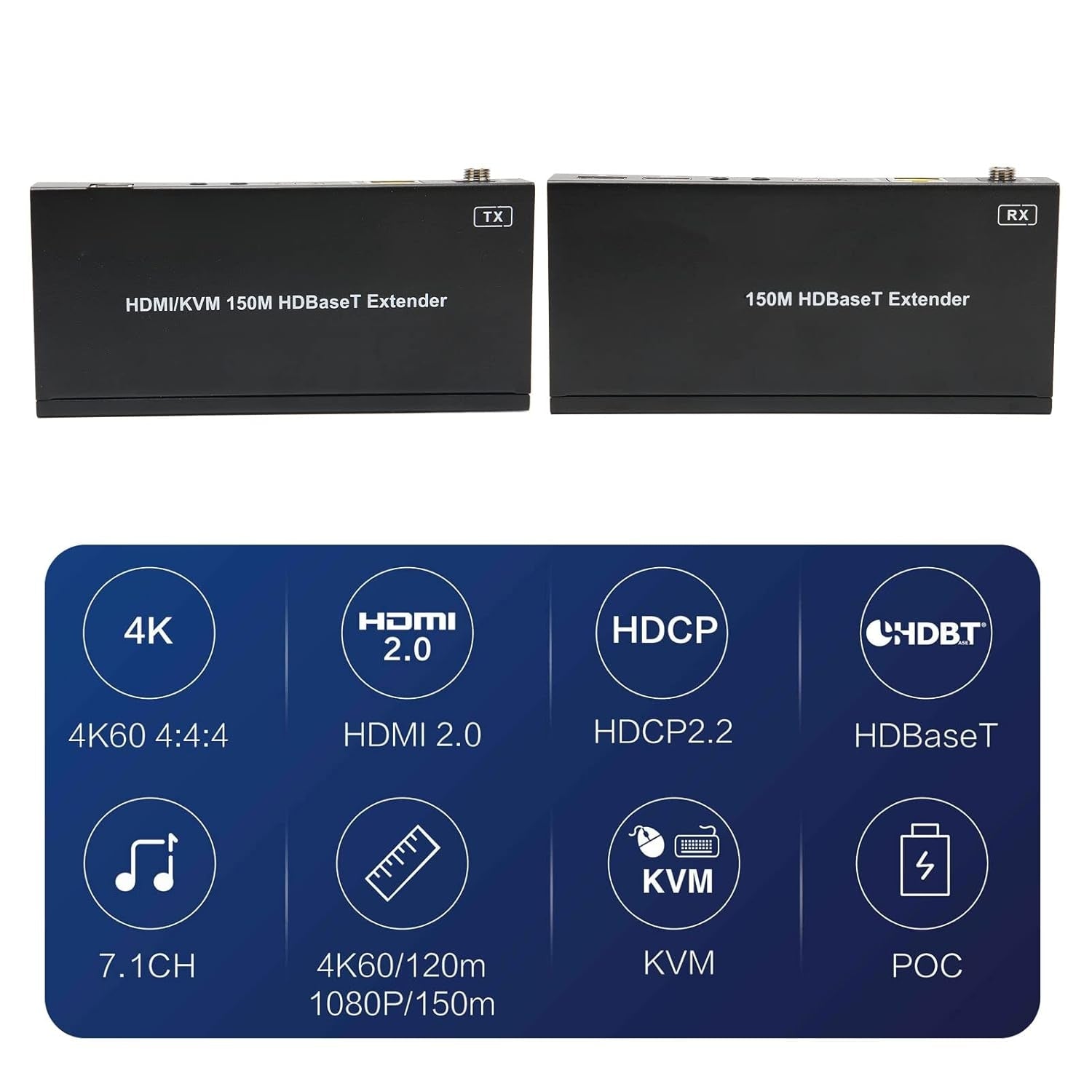 NÖRDIC 4K60 HDBaseT KVM Laajentaja 150m