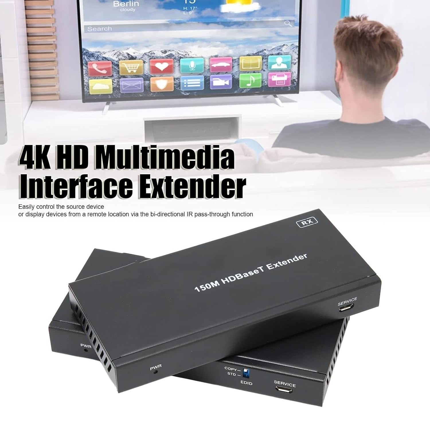 NÖRDIC 4K60 HDBaseT KVM Laajentaja 150m