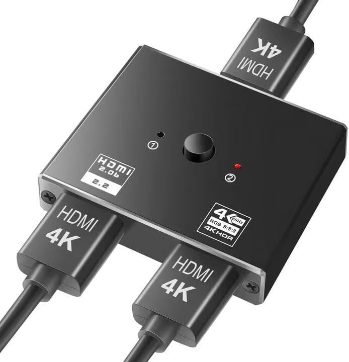 NÖRDIC 4K60Hz HDMI Switch 2 till 1 och splitter 1 till 2