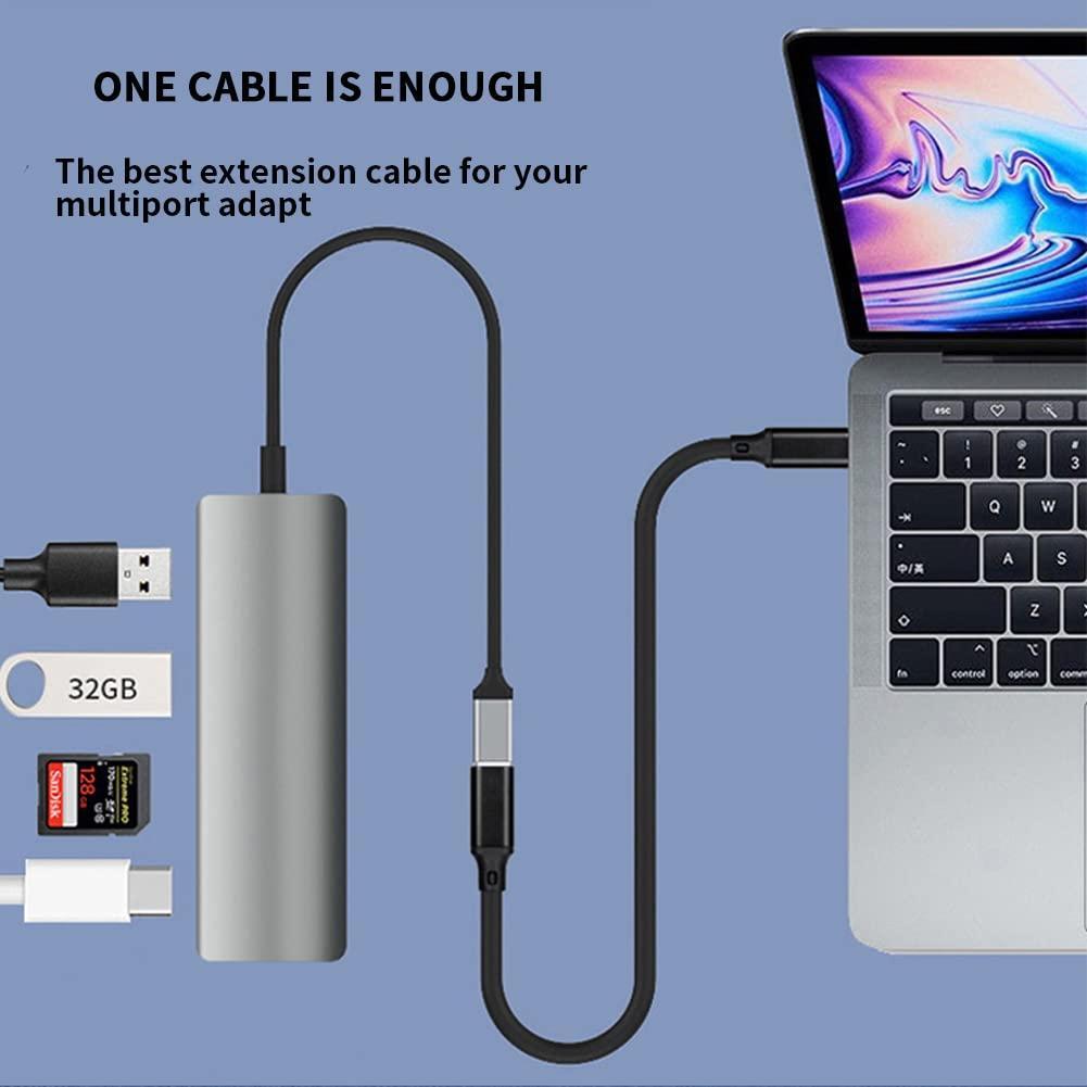 NÖRDIC 50cm USB2.0 USB-C ha to C ho jatkojohto 2.4A 480Mbps 12W