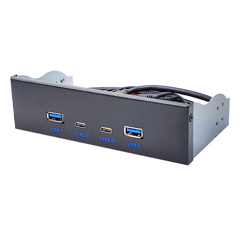 NÖRDIC 5,25" HDD frontpanel 2xUSB-C 5Gbps 2xUSB3.0 20pin-kontakt