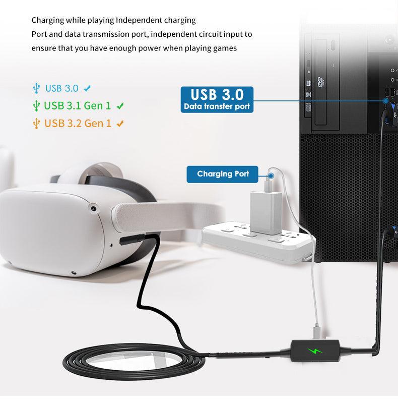 NÖRDIC 5m USB3.2 Gen 1 aktiivinen VR-datalinkkikaapeli USB-C - A 5Gbps