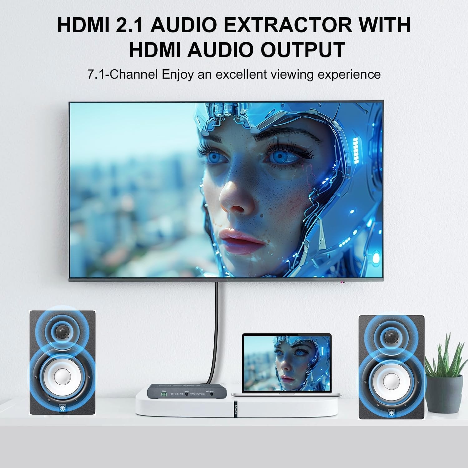 NÖRDIC 8K 60Hz HDMI 2.1 ulosotto HDMI/S/PDIF/koaksiaali/AUX