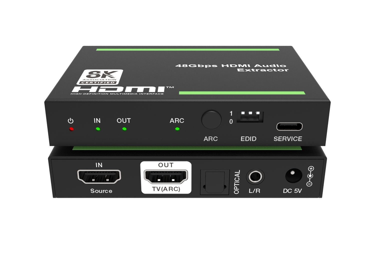 NÖRDIC 8K HDMI 2.1 eARC/ARC Extractor - SPDIF + 3,5 mm ulosotto, HDMI CEC Dolby Digital/DTS, Atmos, Dolby Vision, HDR10+