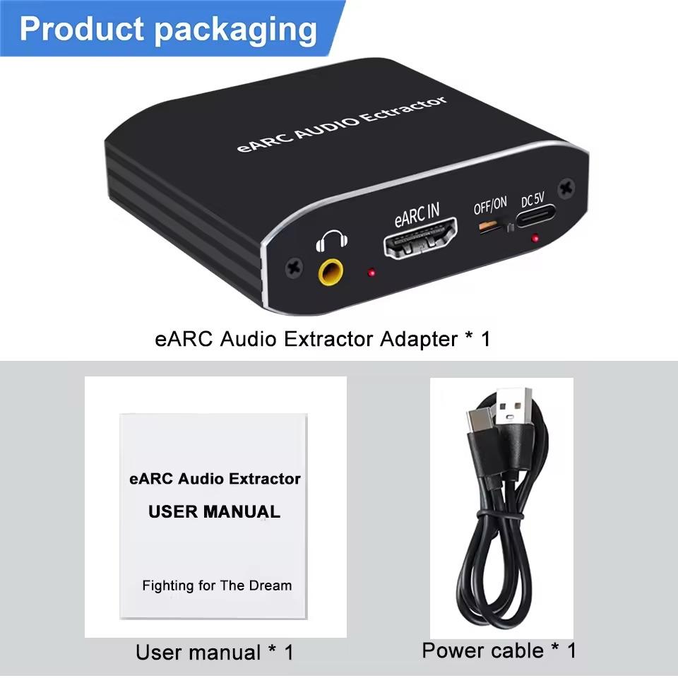 NÖRDIC 8K HDMI 2.1 eARC/ARC Extractor, HDMI eARC/ARC - HDMI 7.1CH Dolby Atmos, koaksiaalinen, S/PDIF, AUX