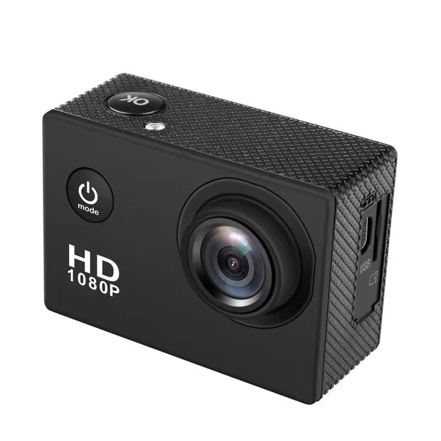 NÖRDIC Actionkamera 1080P 12 MP Full HD 2,0" Näyttö WiFi, 30m vedenkestävä