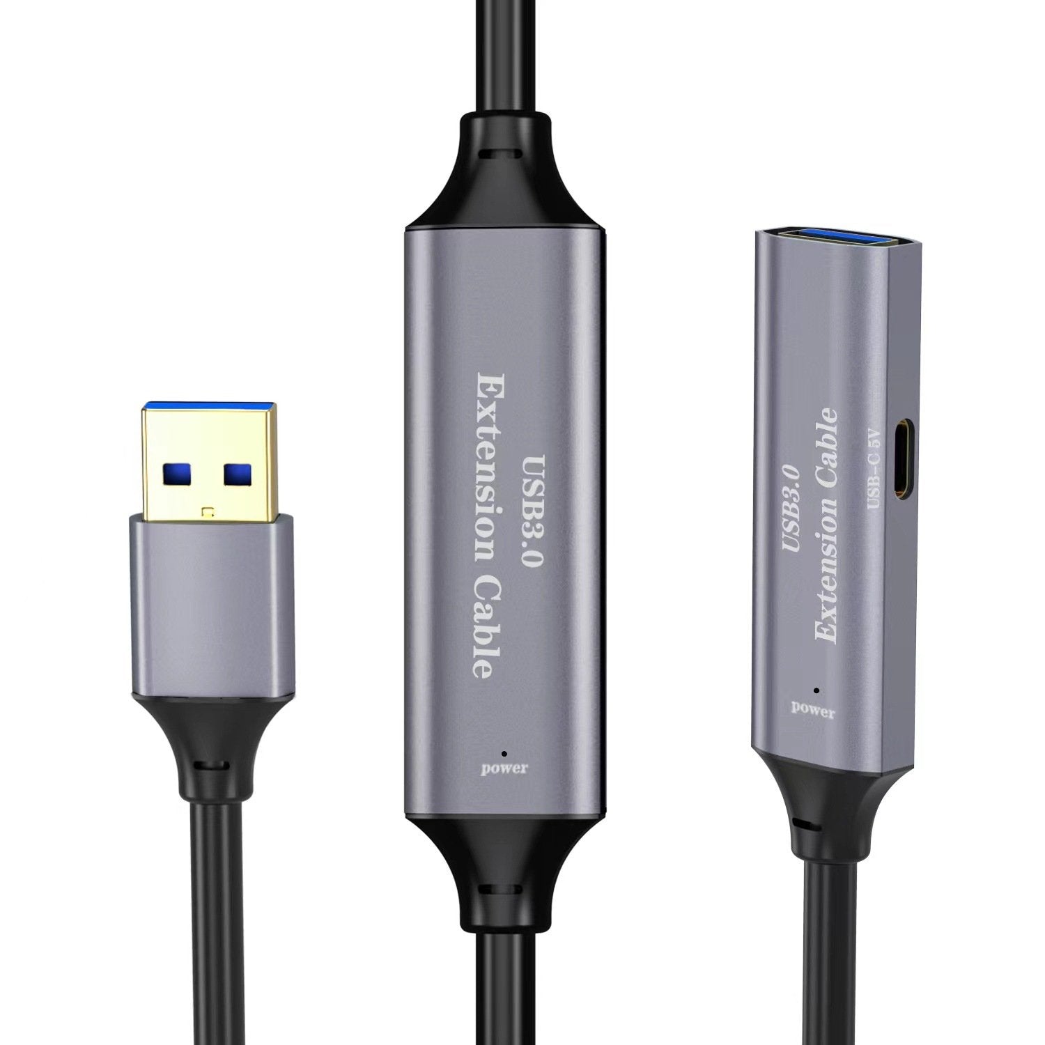 NÖRDIC Active 10m USB3.1 jatkokaapeli 5Gbps USB Uros-naaras Xbox, PS5, Oculus, tulostimelle, skannerille, Playstation, VR USB-jatkokaapelille