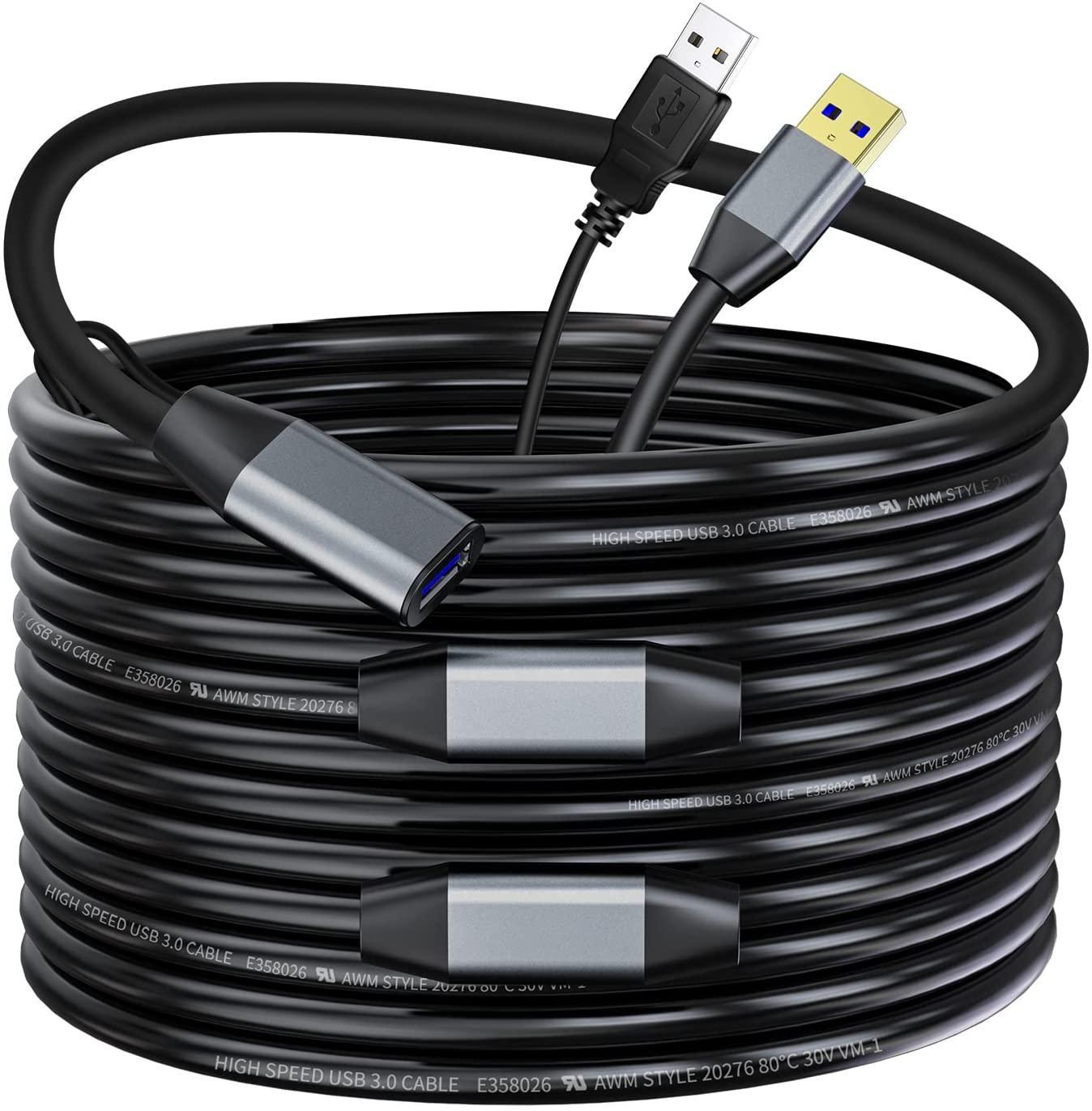 NÖRDIC Active 15m USB3.1 jatkokaapeli 5Gbps USB Uros-naaras Xbox, PS5, Oculus, tulostimelle, skannerille, Playstationille, VR USB-jatkokaapelille