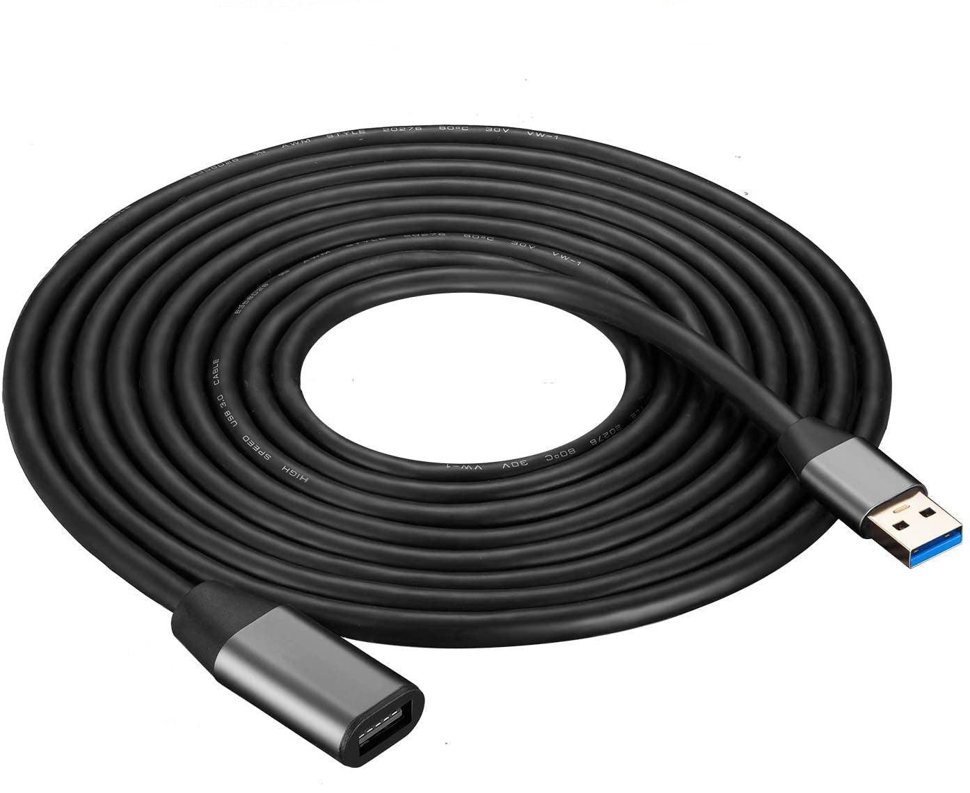 NÖRDIC Active 5m USB3.1 jatkokaapeli 5Gbps jatke USB Uros-naaras Xbox, PS5, Oculus, tulostin, skanneri, Playstation, VR