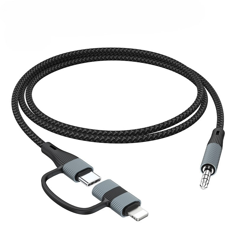 NÖRDIC Audio-adapteri USB-C/Lightning – 3,5 mm stereo 13 cm