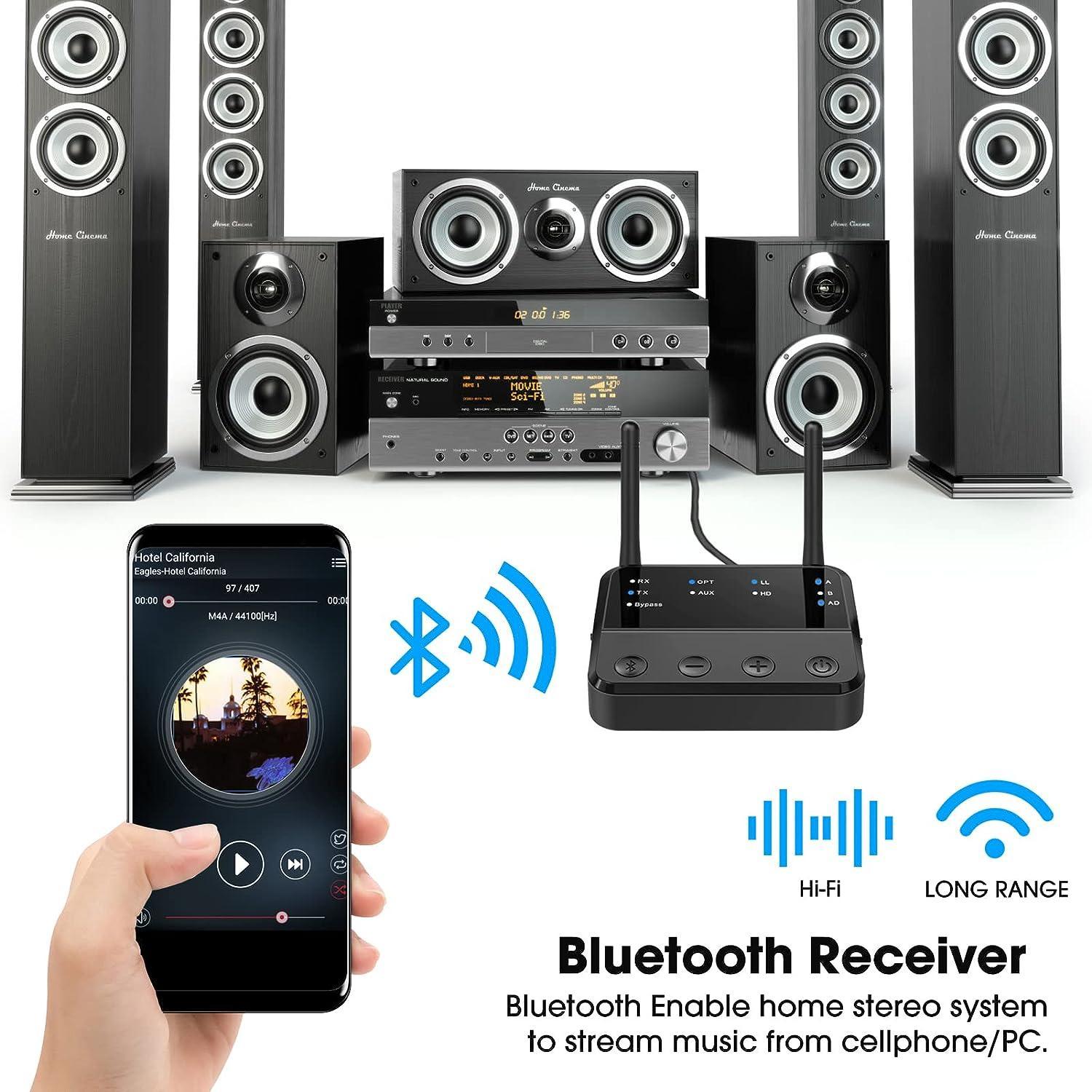 NÖRDIC Bluetooth 5.2 langaton lähetin dual link -vastaanotin DAC Qualcomm aptXLL aptX HD 3,5 mm AUX RCA optinen