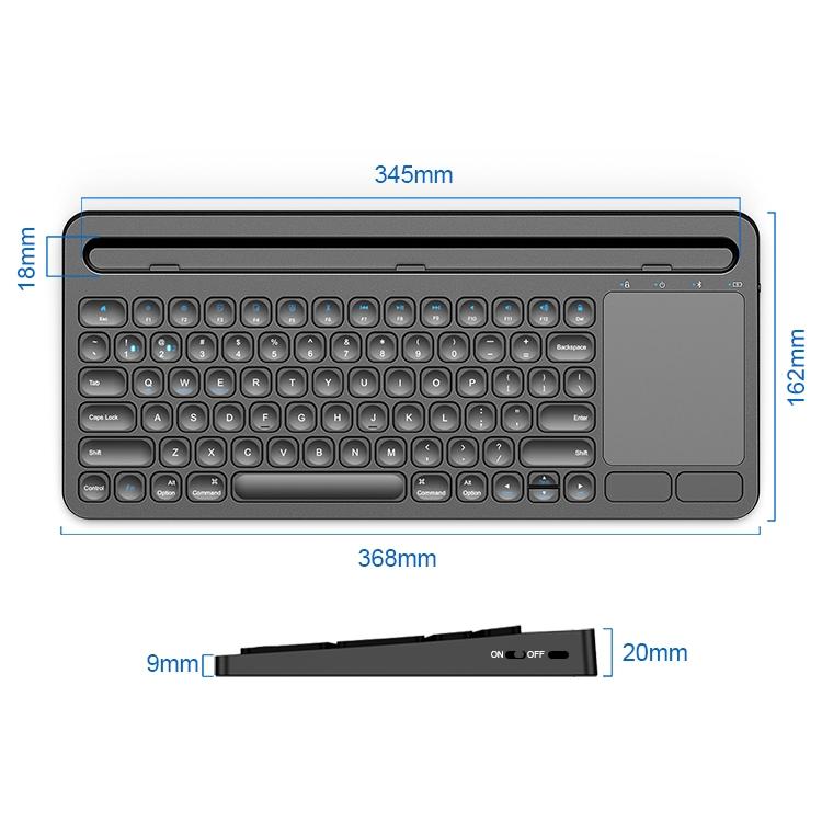 NÖRDIC Bluetooth-näppäimistö kosketuslevyllä, US-layout 78 näppäintä