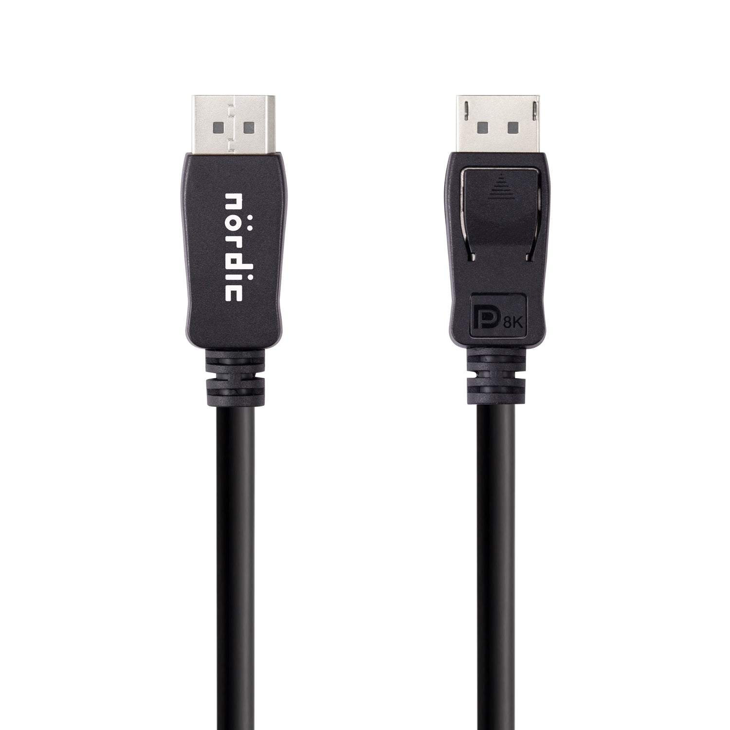 NÖRDIC CERTIFIED CABLES 2m nailonpunottu DisplayPort-kaapeli 1.4 UHD 8K60Hz 4K144Hz HBR3 32,4Gbps 10-bittinen HDR PVC