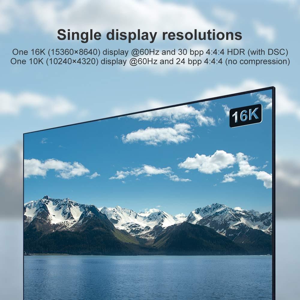NÖRDIC 3m nylon punottu Displayport 2.1 kaapeli DP80 UHBR20 80Gbps 16/10/8K60H 4K165/144Hz DSC1.2a HDR HDCP2.2 FreeSync G-Sync