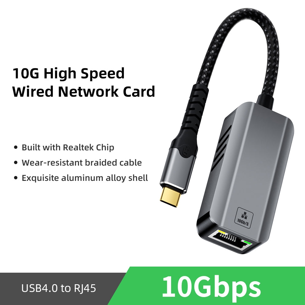 NÖRDIC USB-C–10Gb Ethernet -sovitin, 10GbE USB-C–Ethernet-sovitin, yhteensopiva USB4:n ja Thunderbolt 5/4/3:n kanssa, vähäinen lämmöntuotto ja hiljainen toiminta