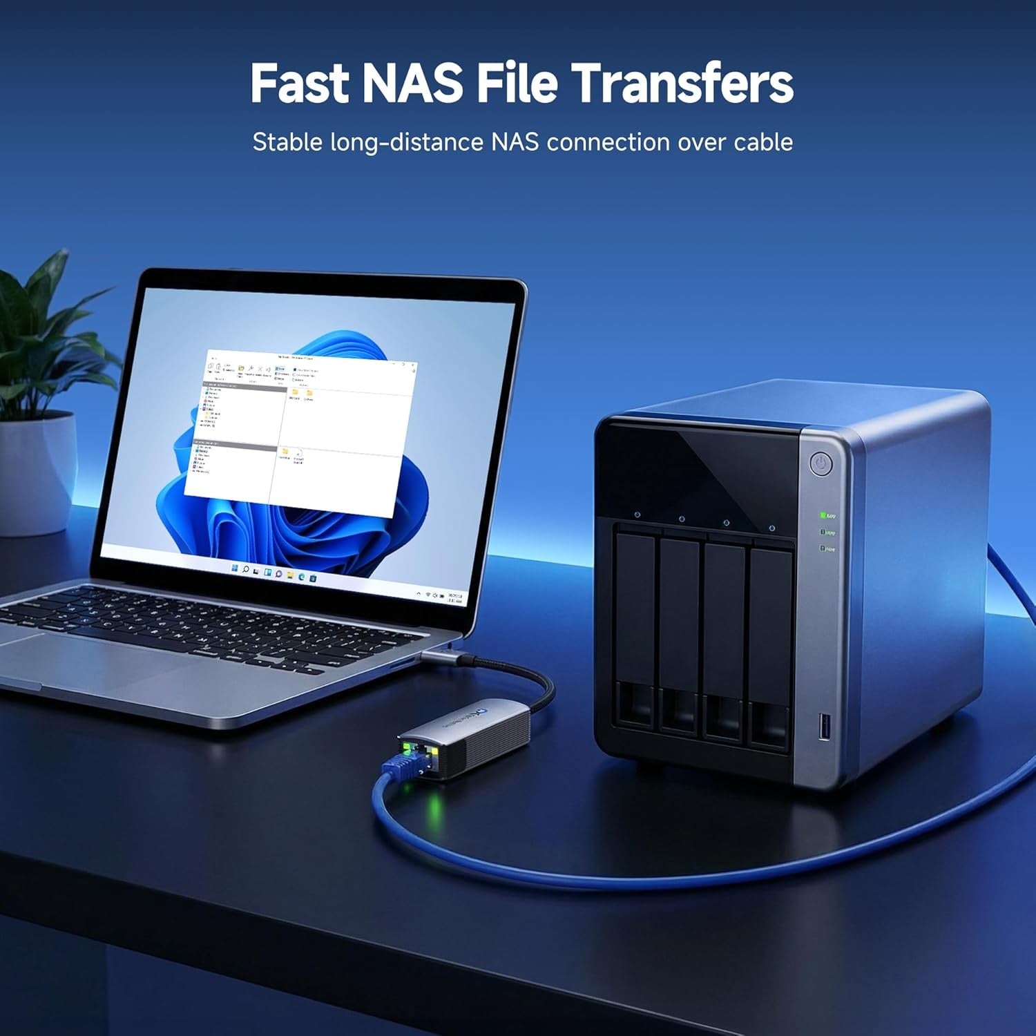 NÖRDIC USB-C–10Gb Ethernet -sovitin, 10GbE USB-C–Ethernet-sovitin, yhteensopiva USB4:n ja Thunderbolt 5/4/3:n kanssa, vähäinen lämmöntuotto ja hiljainen toiminta
