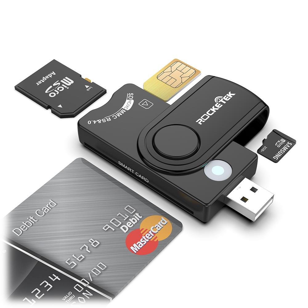 NÖRDIC 4 in 1 -kortinlukija Älykortti SIM-kortti SD ja TF/MicroSD USB-A UHS-I