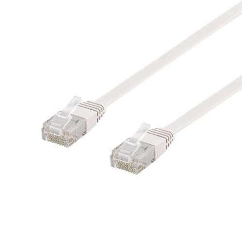 NÖRDIC Cat6 U / UTP litteä verkkokaapeli 10m 250MHz kaistanleveys ja 10Gbps siirtonopeus valkoinen