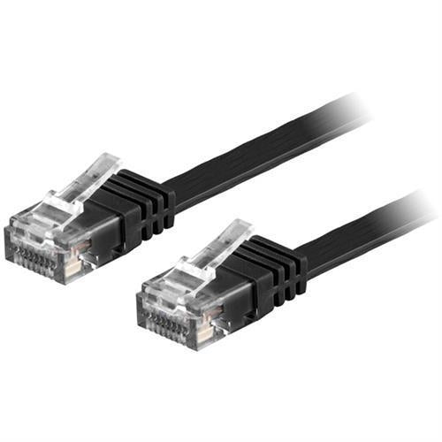 NÖRDIC Cat6 U/UTP litteä verkkokaapeli, 5 m, 250 MHz kaistanleveys ja 10 Gb/s lähetysnopeus, musta