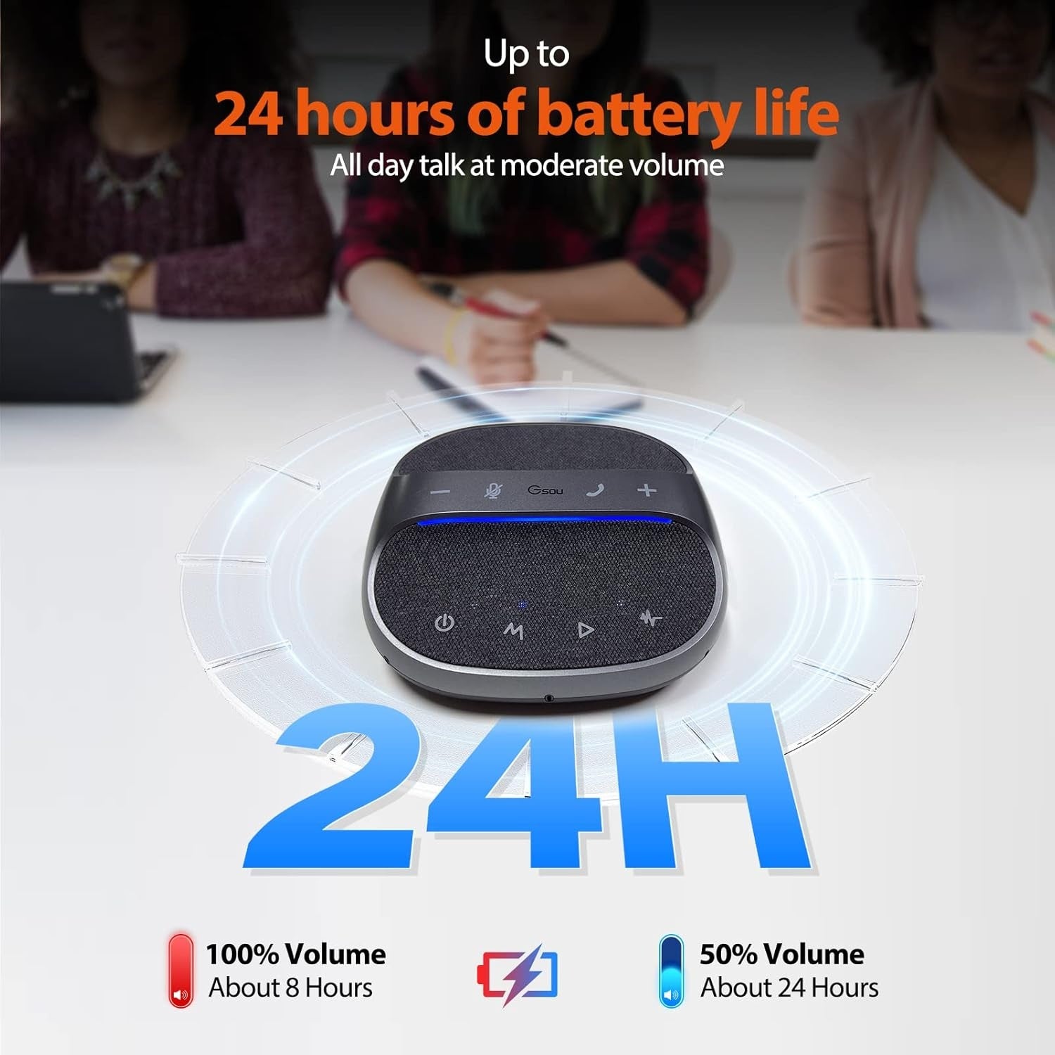 NÖRDIC Konferenssikaiutin Bluetooth USB-adapterilla ja 4 mikrofonia PC:lle, Melunvaimennus
