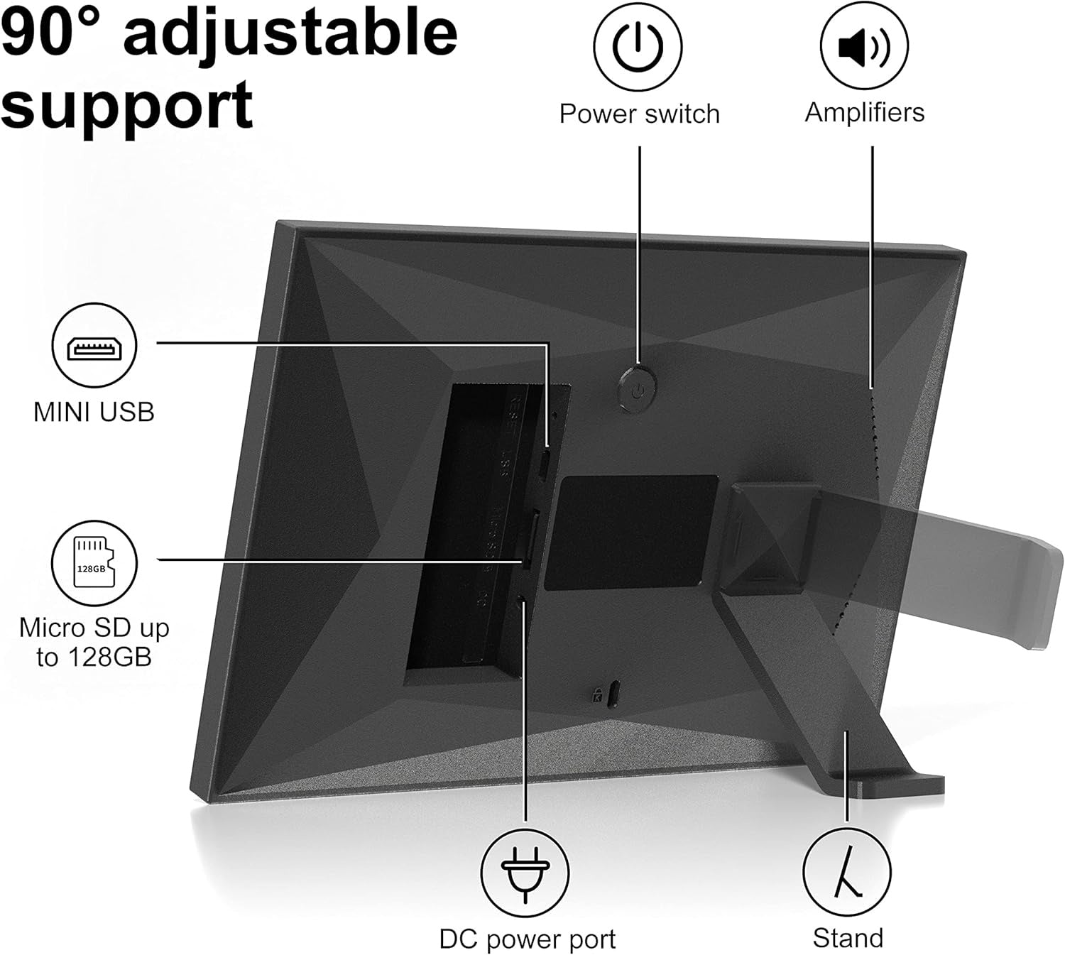 NÖRDIC Digitaalinen Kuvakehys 10.1" 1280 x 800 IPS Kosketusnäytöllä