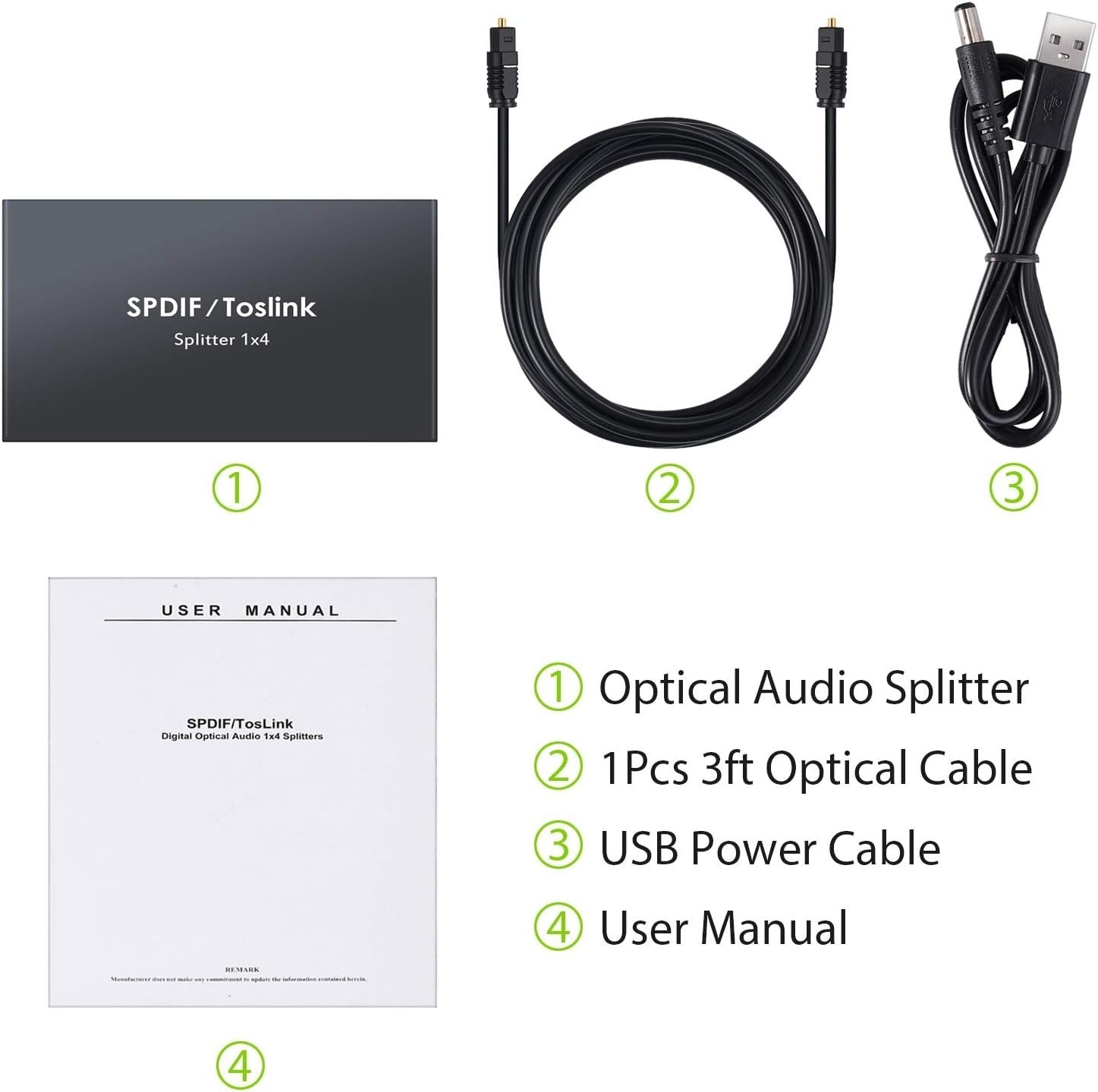 NÖRDIC Optinen S/PDIF Toslink 1-4 -jakaja 192kHz