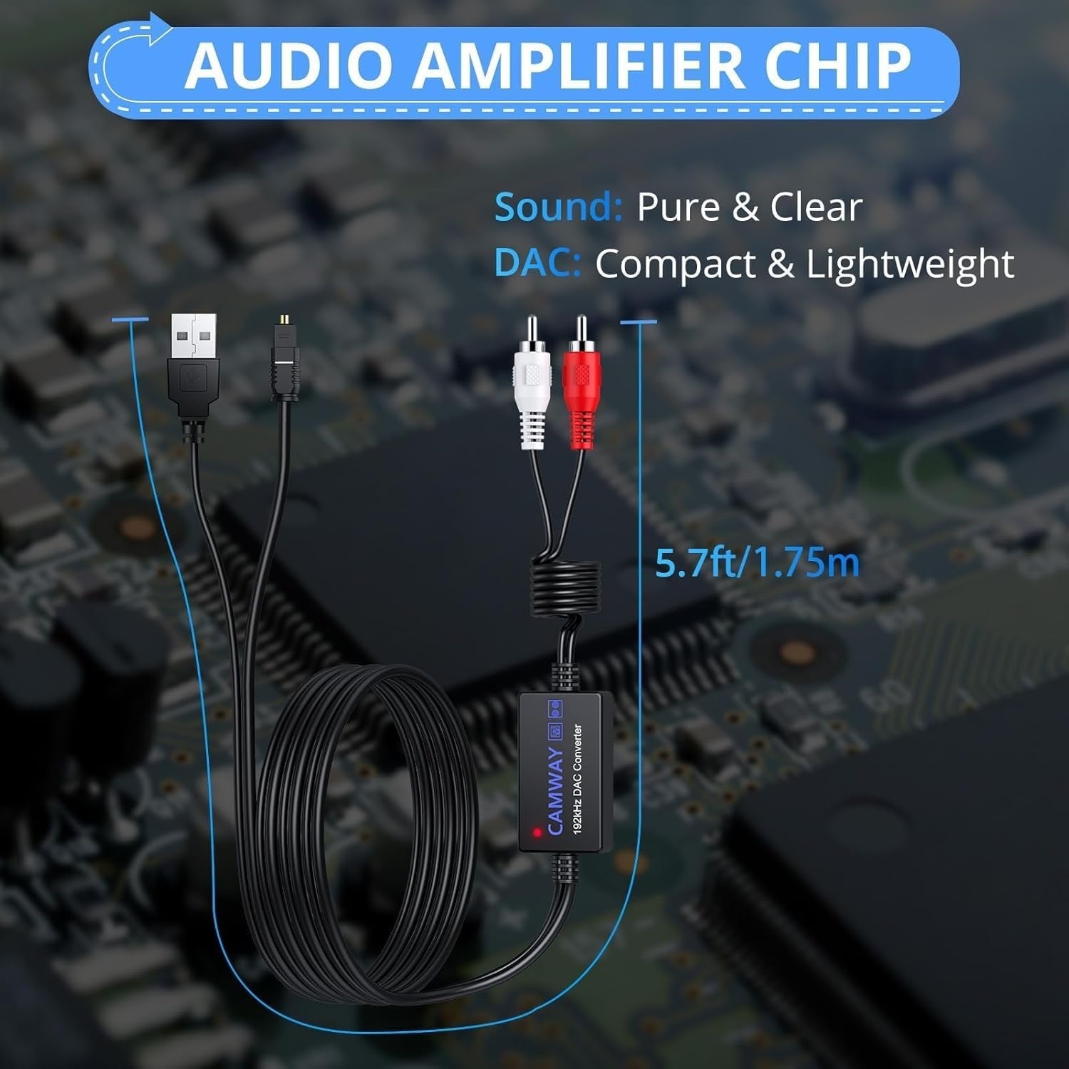 NÖRDIC Digitaalinen–Analoginen Äänimuunnin, Optinen/SPDIF RCA:ksi 192kHz DAC