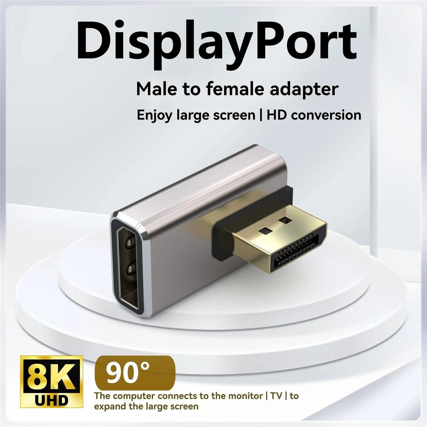 NÖRDIC Displayport adapter Male to Female 8K60Hz 4K60/144Hz