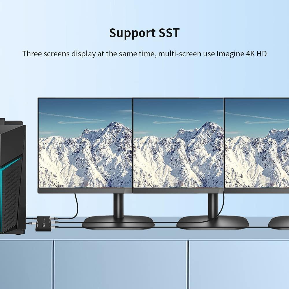 NÖRDIC Displayport-jakaja 1-3 8k30Hz 4K120Hz MST