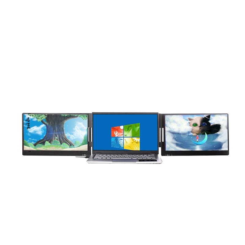 NÖRDIC Dual kannettava 14" näyttö tietokone ja matkapuhelin, USB-C / USB-A-liitäntä, FHD 1080P IPS, Windows/MacOS/PS/XBOX/Android