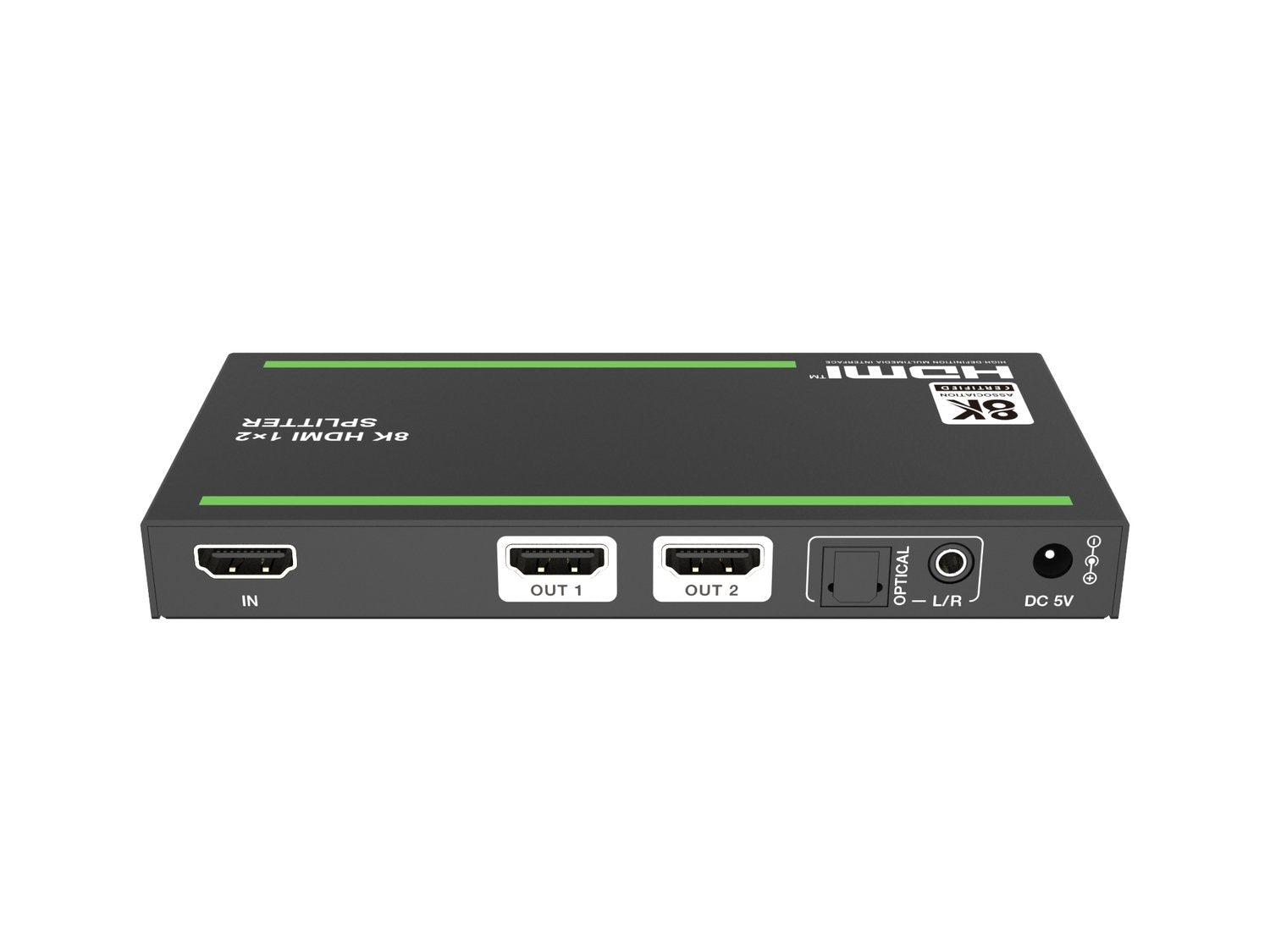 NÖRDIC 8K HDMI 2.1 Splitter 1-2 & Extractor optinen SPDIF & Stereo HDR EDID Dolby Atmos, True HD, Digital Plus, DTS-HD Master