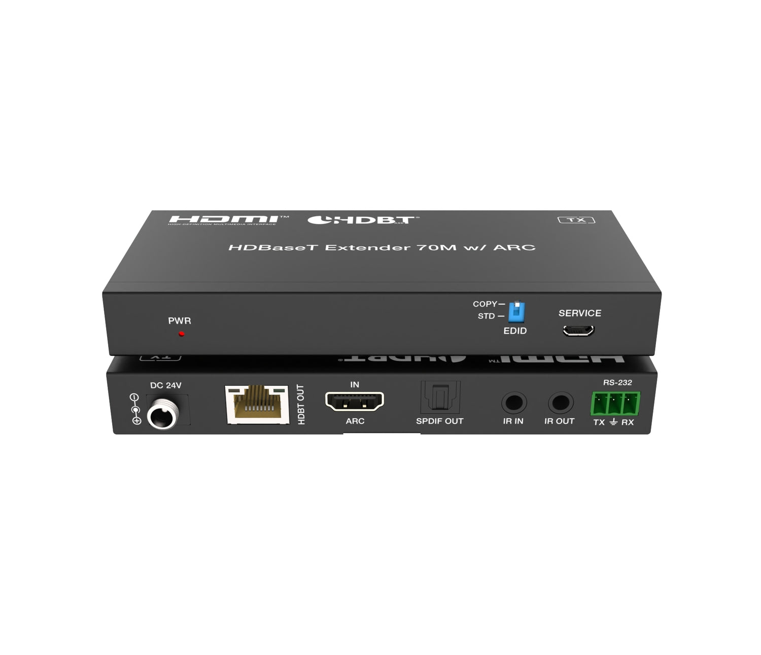 NÖRDIC HDMI 4K60 HDBaseT -laajennin Toslinkilla ja ARC:lla, 70 m CAT6