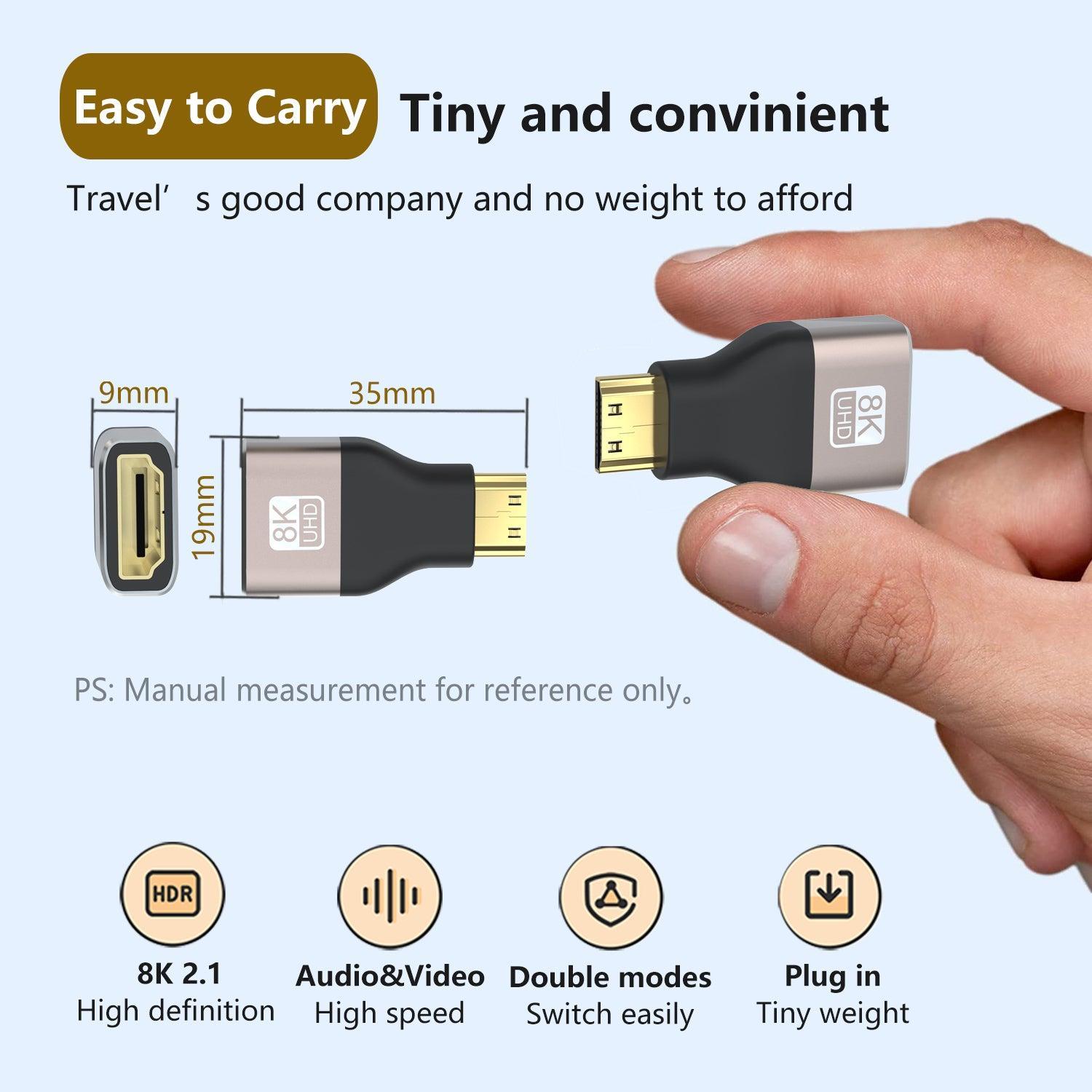 NÖRDIC HDMI 8K -sovitin HDMI naaras - Mini HDMI uros