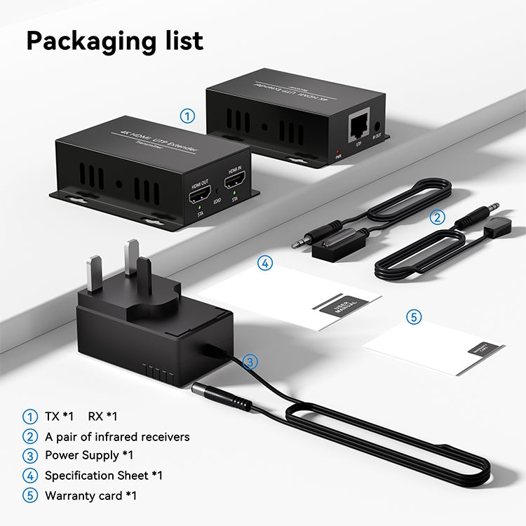 NÖRDIC HDMI Cat6 förlängning 40m 4K30Hz HD med loop EDID funktion HDMI Extension
