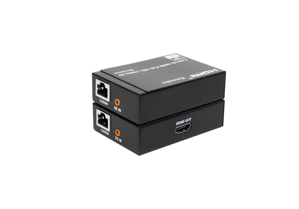 NÖRDIC HDMI-jatkaja Cat5e/6-kaapelin yli, tuki 3D:lle, 1080p/60Hz ja IR