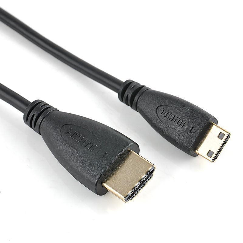 NÖRDIC HDMI –Mini HDMI -kaapeli, 1 m, High Speed HDMI Ethernet, Type A–Type C uros–uros, musta