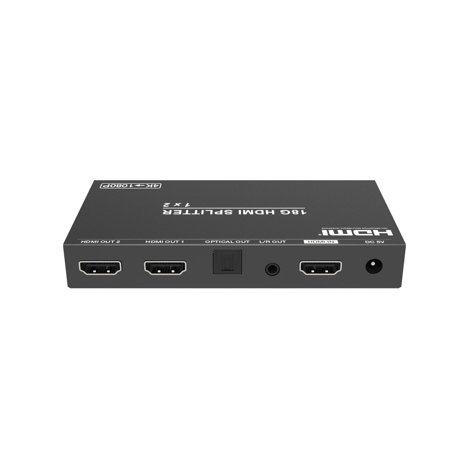 NÖRDIC 4K HDMI 2.0b Splitter 1-2 & Extractor optinen SPDIF & Stereo HDR EDID Dolby True HD, Digital Plus, DTS-HD Master