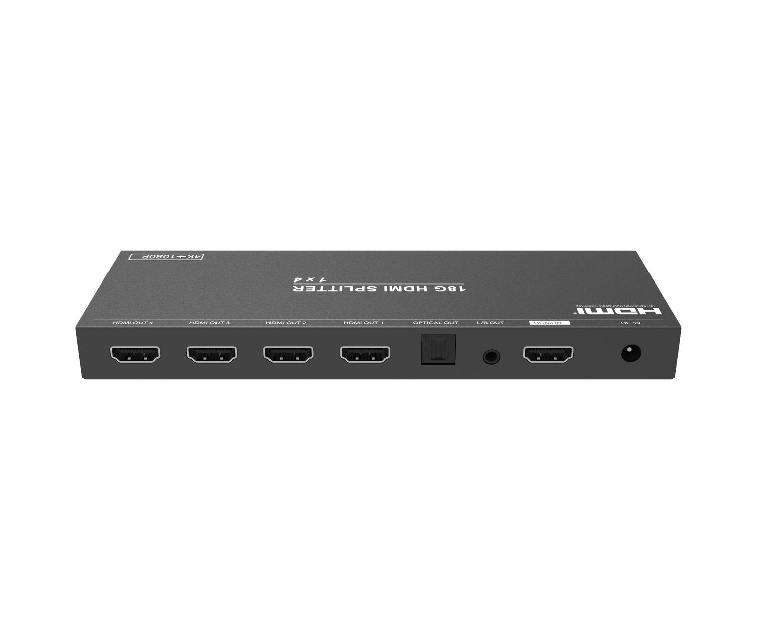 NÖRDIC 4K HDMI 2.0b Splitter 1-4 & Extractor optinen SPDIF & Stereo HDR EDID Dolby True HD, Digital Plus, DTS-HD Master