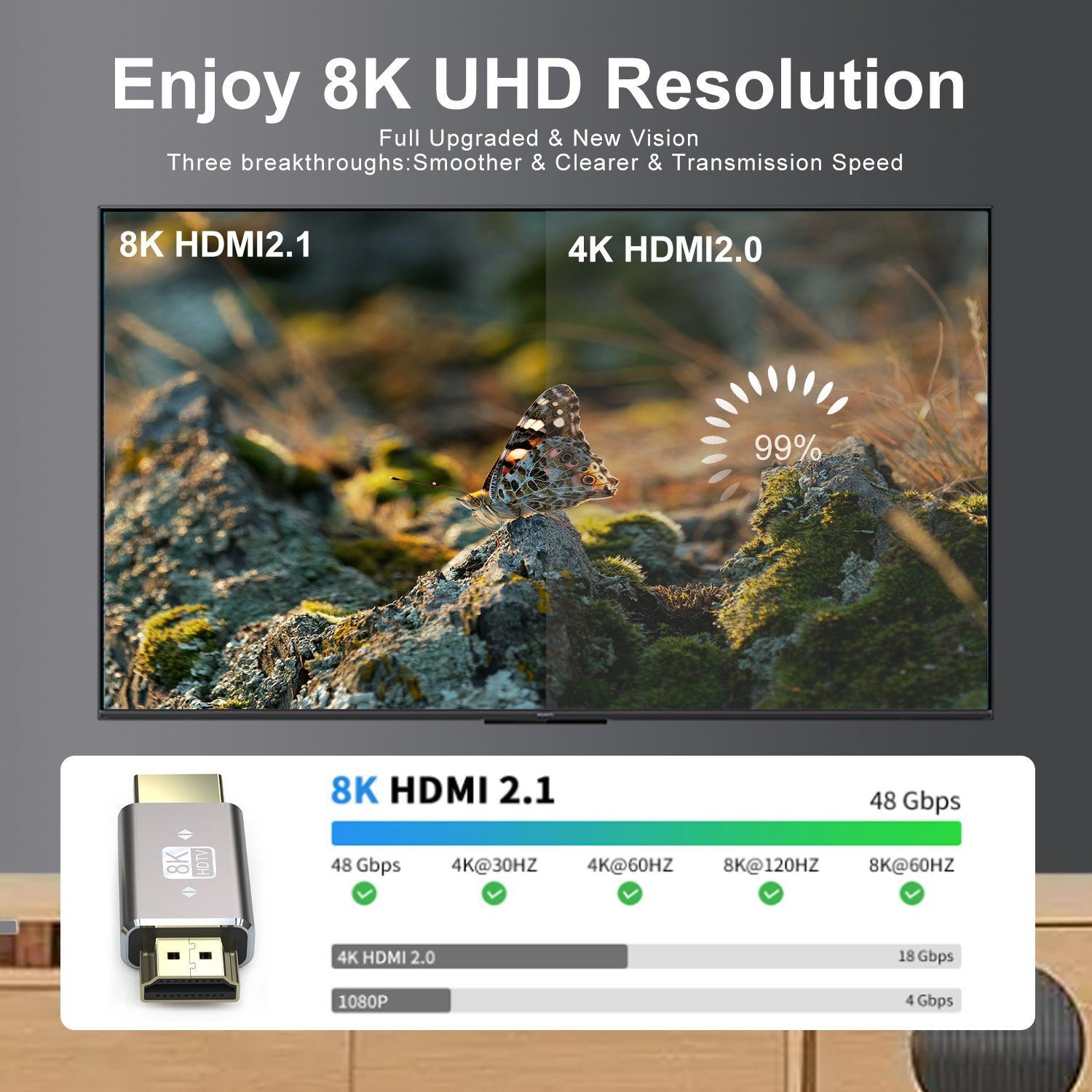 NÖRDIC HDMI Sukupuolenvaihtosovitin uros-uros 8K60Hz 4K120Hz 48Gbps