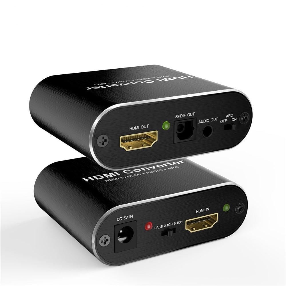 NÖRDIC HDMI-erotin HDMI–HDMI, Toslink ja 3,5 mm stereo, ARC:llä, 4K 60 Hz, Dolby 3D