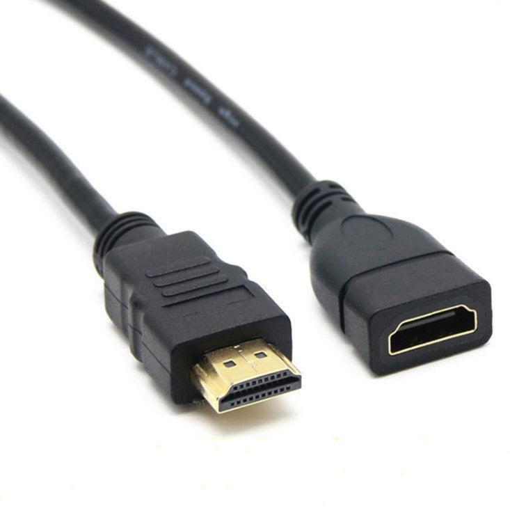 NÖRDIC HDMI-jatkojohto 2 m, uros–naaras, musta, 4K 30Hz, 10,2Gb/s, HDMI 1.4, HDMI High Speed Ethernetillä