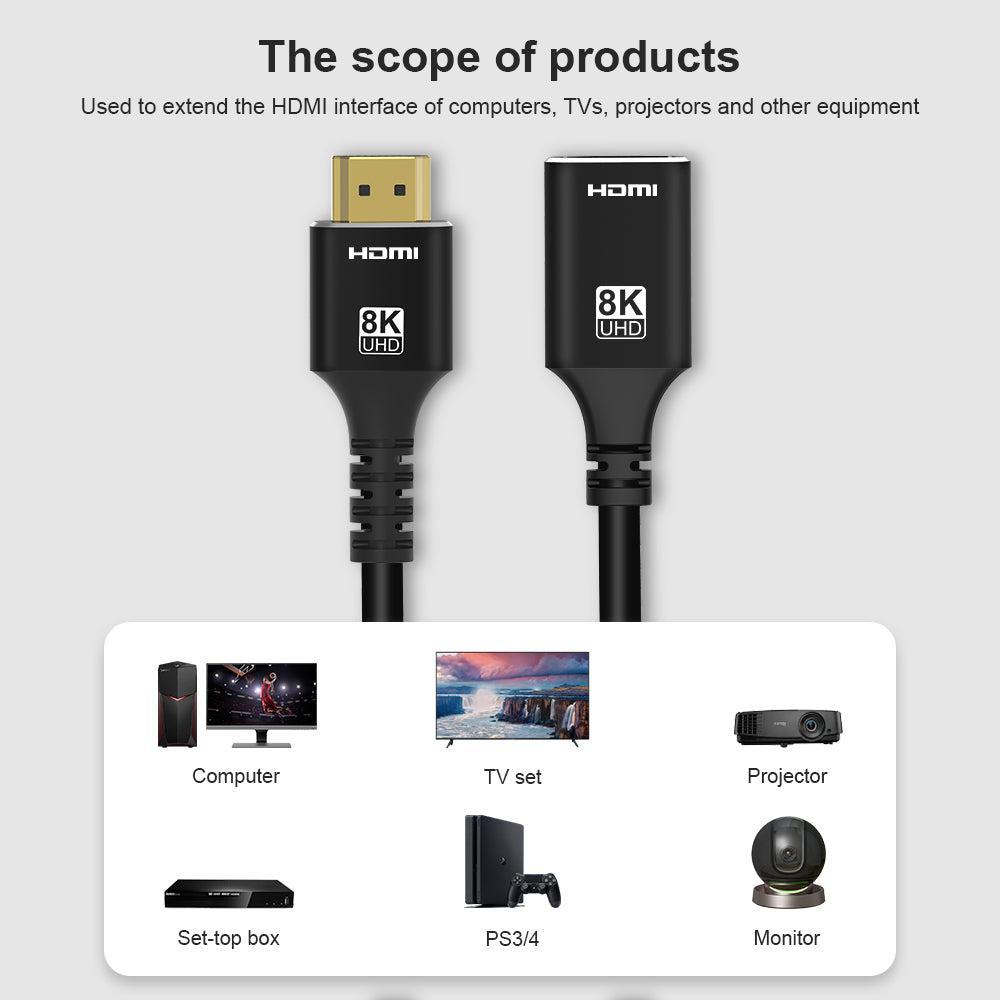 NÖRDIC HDMI jatkokaapeli 3m 8K60Hz 4K144 HDMI 2.1 48Gbps Ultra High Speed HDMI