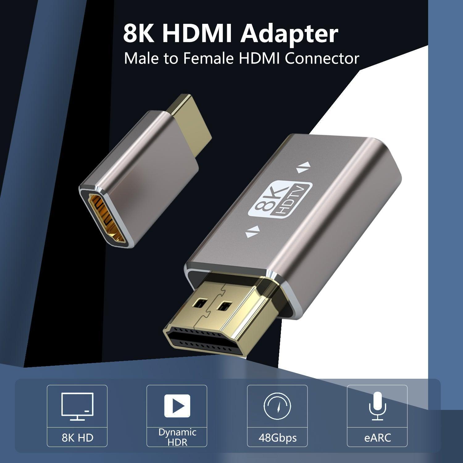 NÖRDIC HDMI-sovitin uros-naaras 8K60Hz 4K120Hz Dynamic HDR 48Gbps eARC