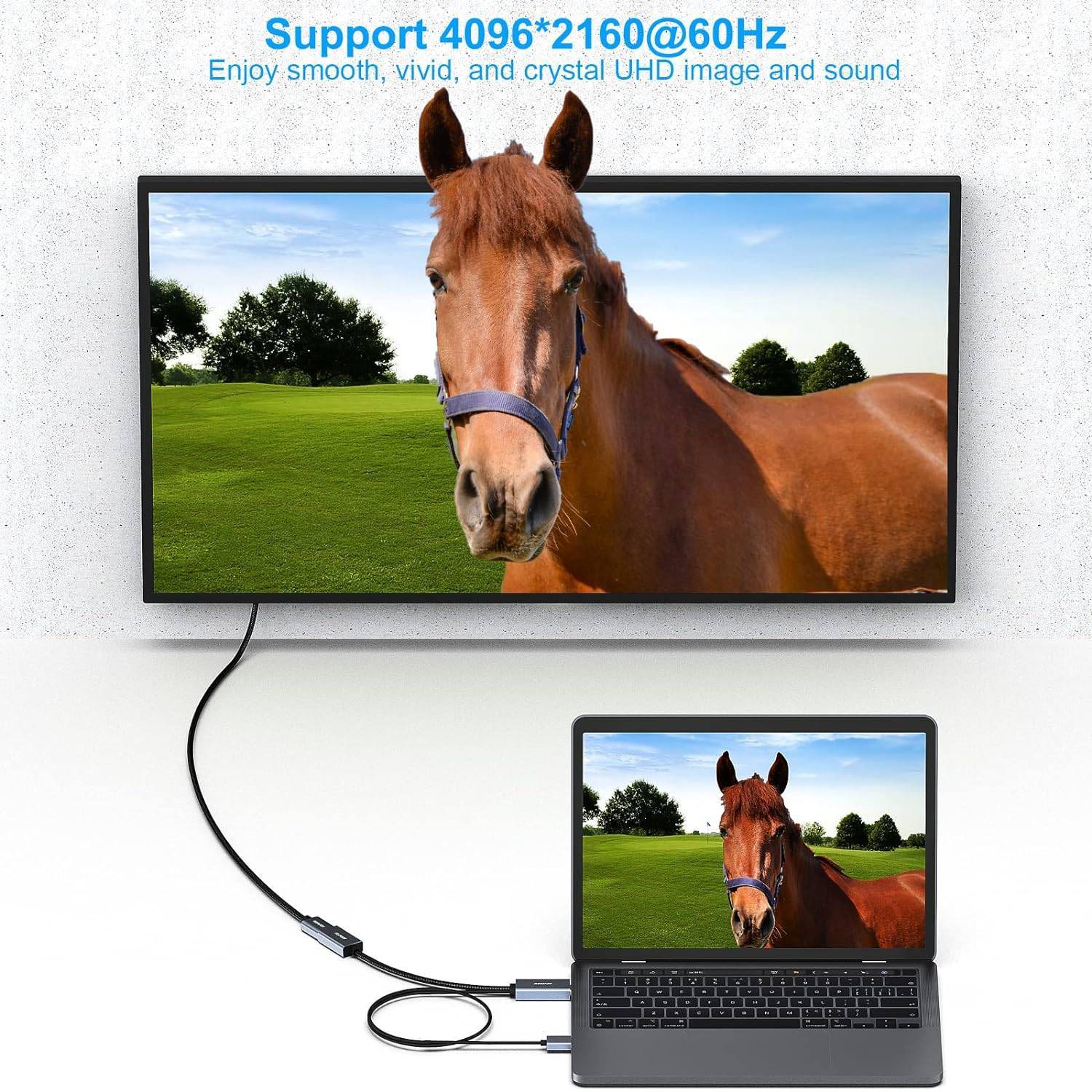 NÖRDIC HDMI-Displayport-sovitin 50cm 4K60Hz 18Gbps