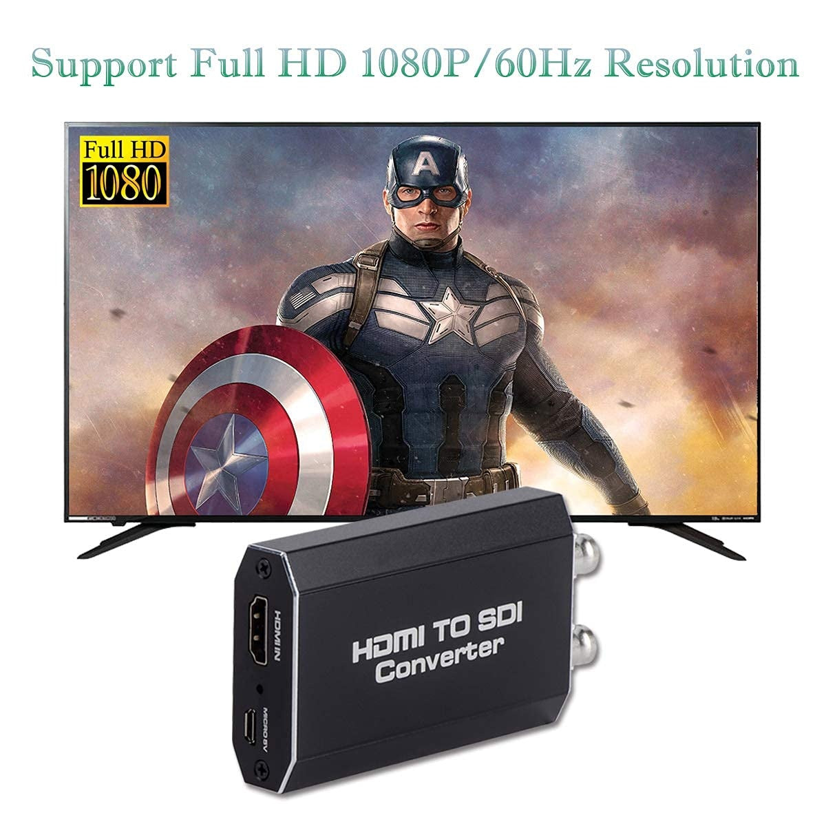 NÖRDIC HDMI–SDI-muunnin 1080P HD-SDI Automaattinen formaatin tunnistus Laajennin kameralle CCTV
